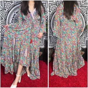 Bohemian Long Asymmetrical Ruffle Dress